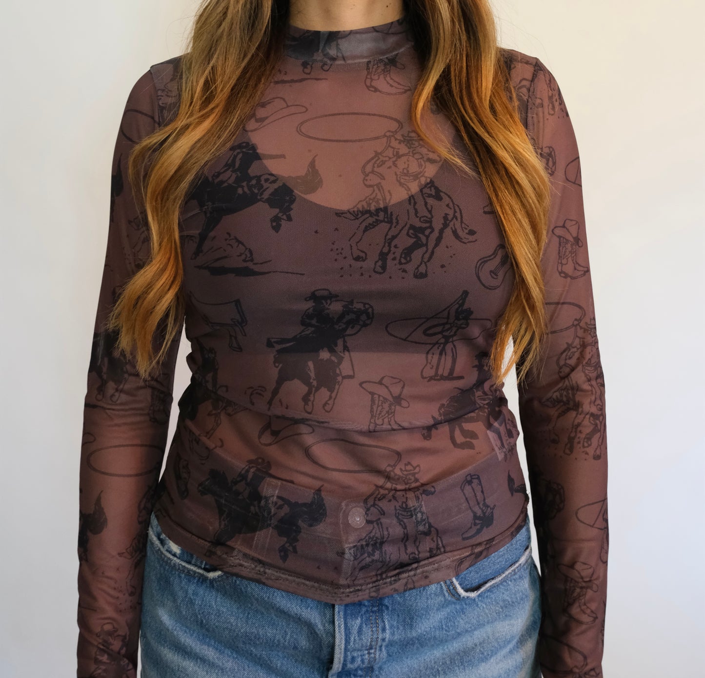 Lasso Sheer Long Sleeve Top