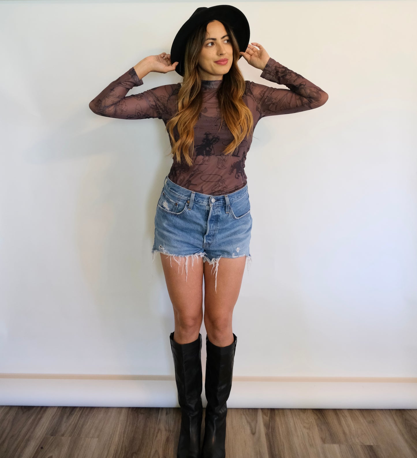 Lasso Sheer Long Sleeve Top