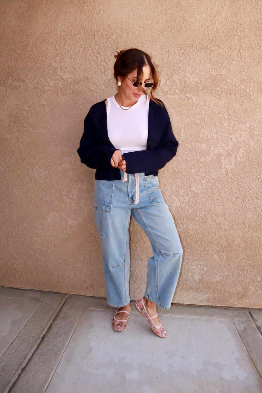 BRAIDED DENIM JEANS
