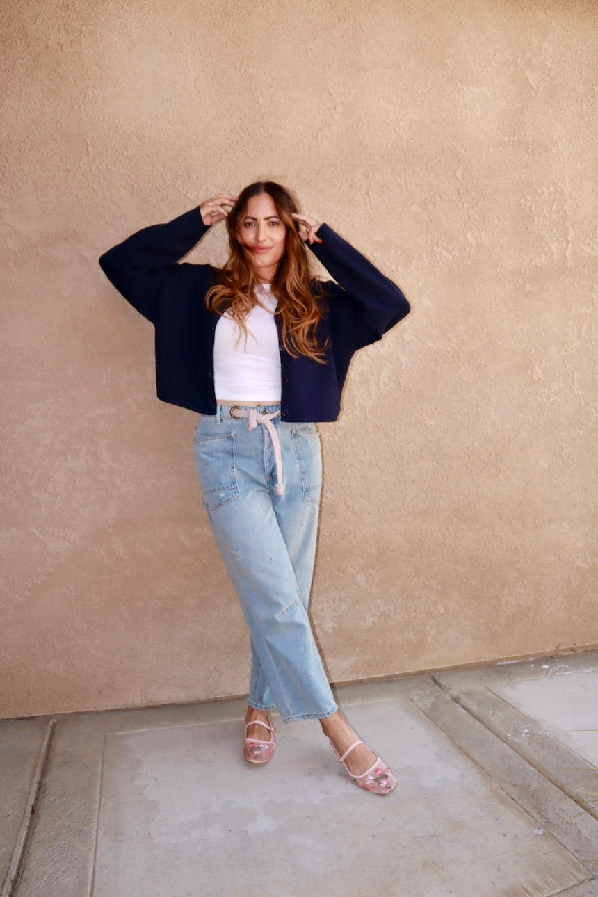 BRAIDED DENIM JEANS