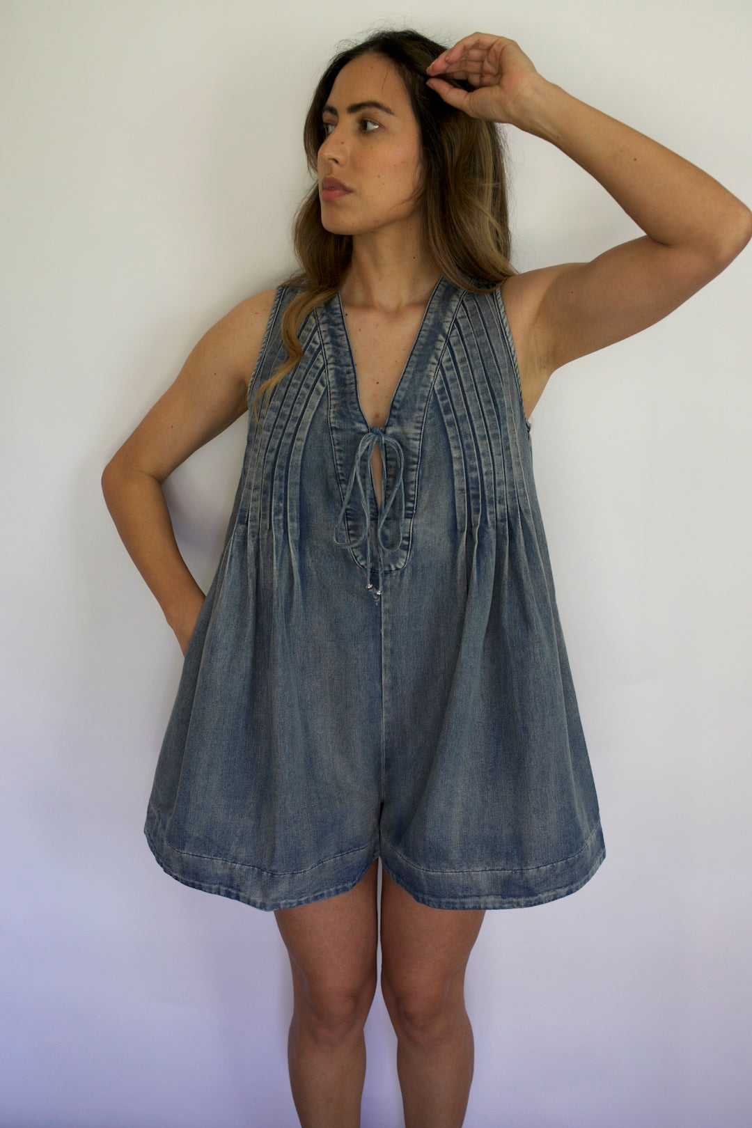 Daphne Denim Romper