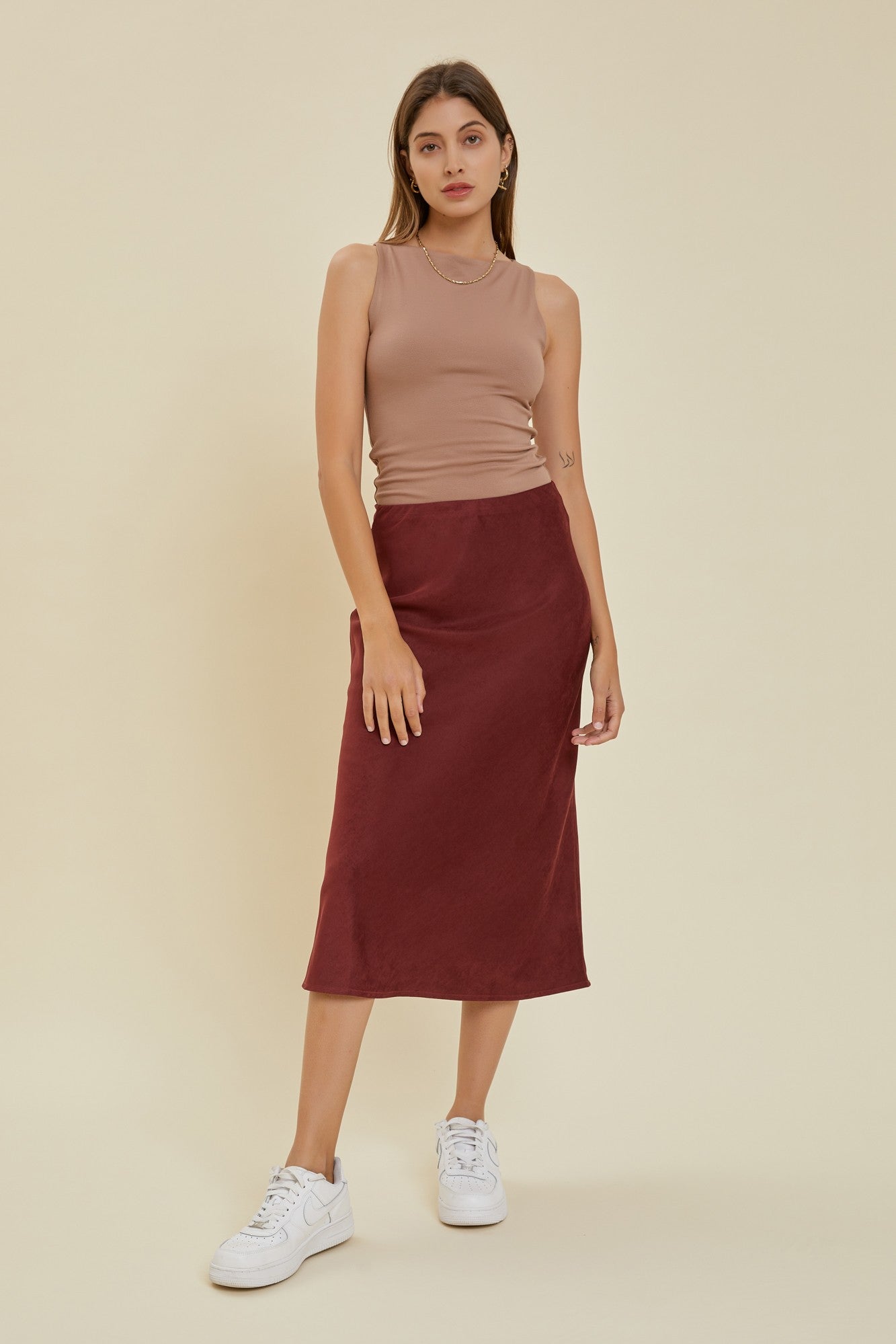 Suede Midi Skirt