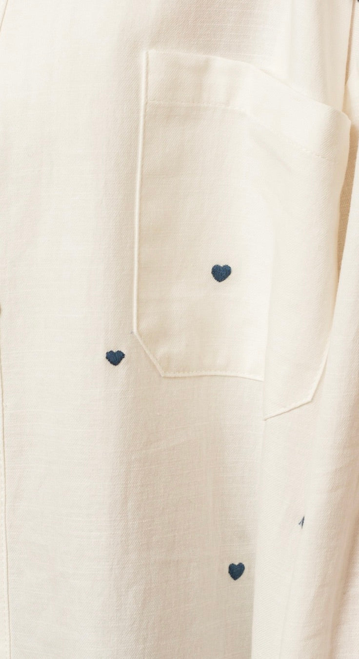 Oversized Heart Button Top