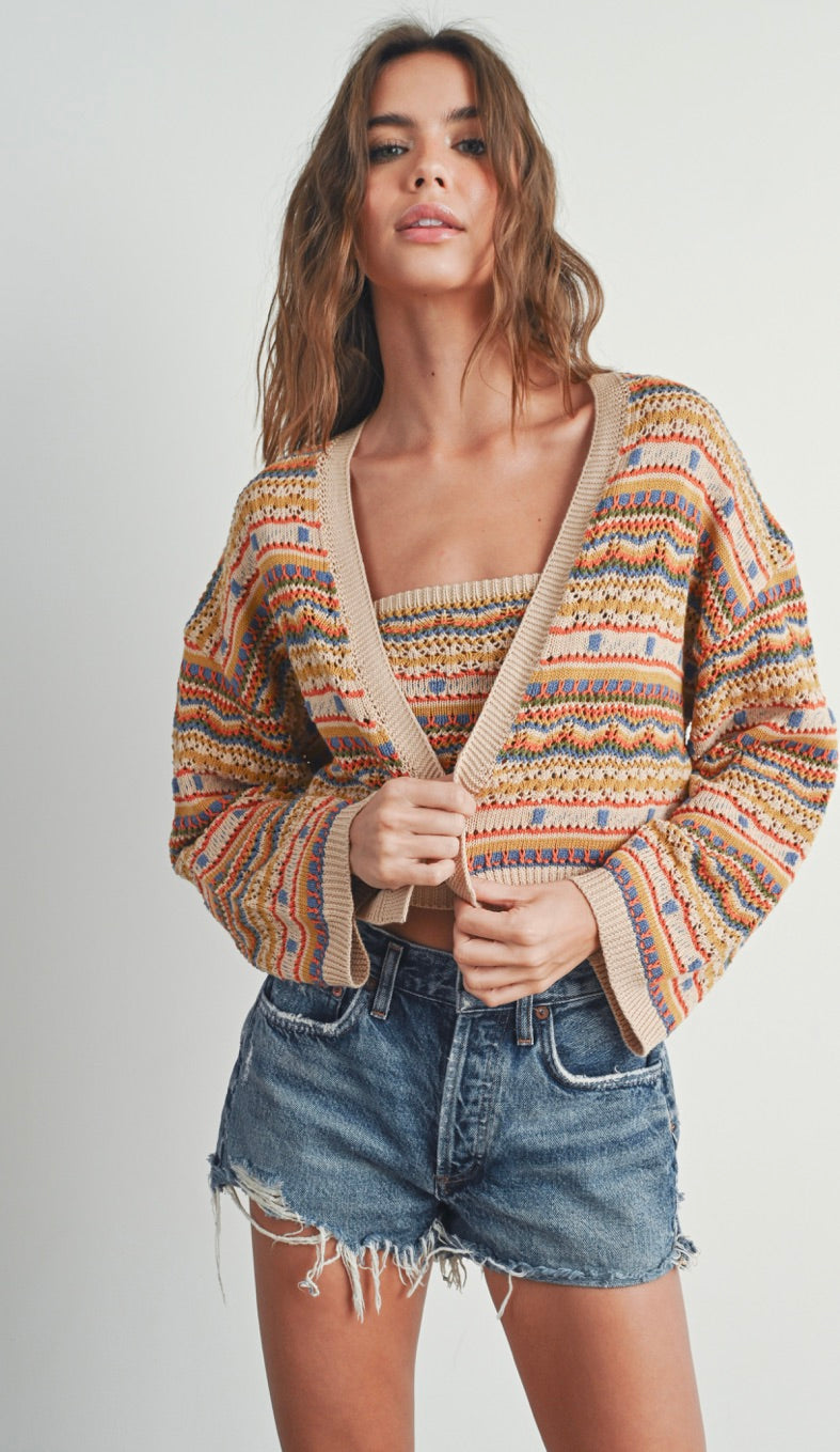 Geo Pattern Top And Sweater