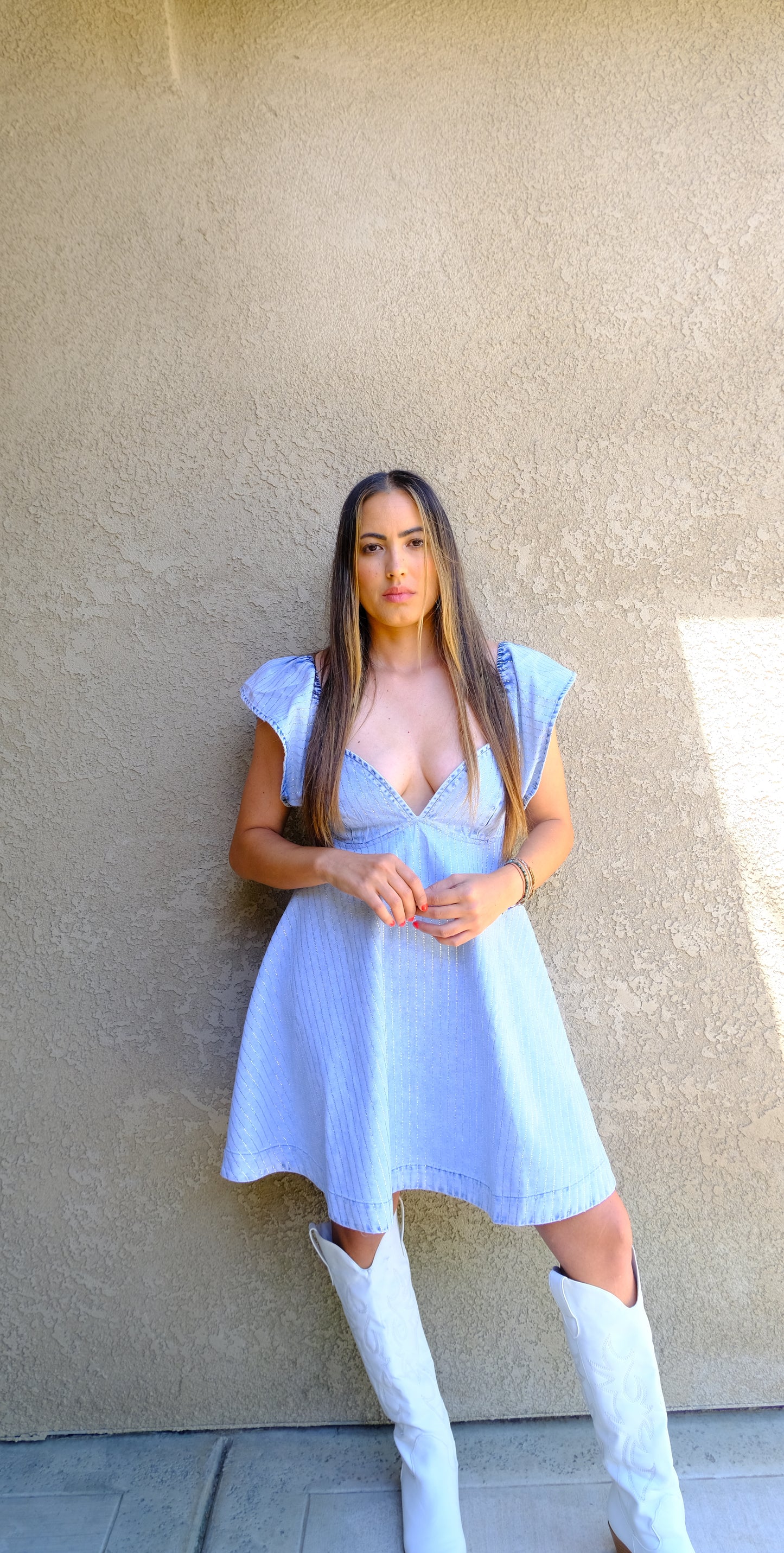 Shimmer Denim Dress