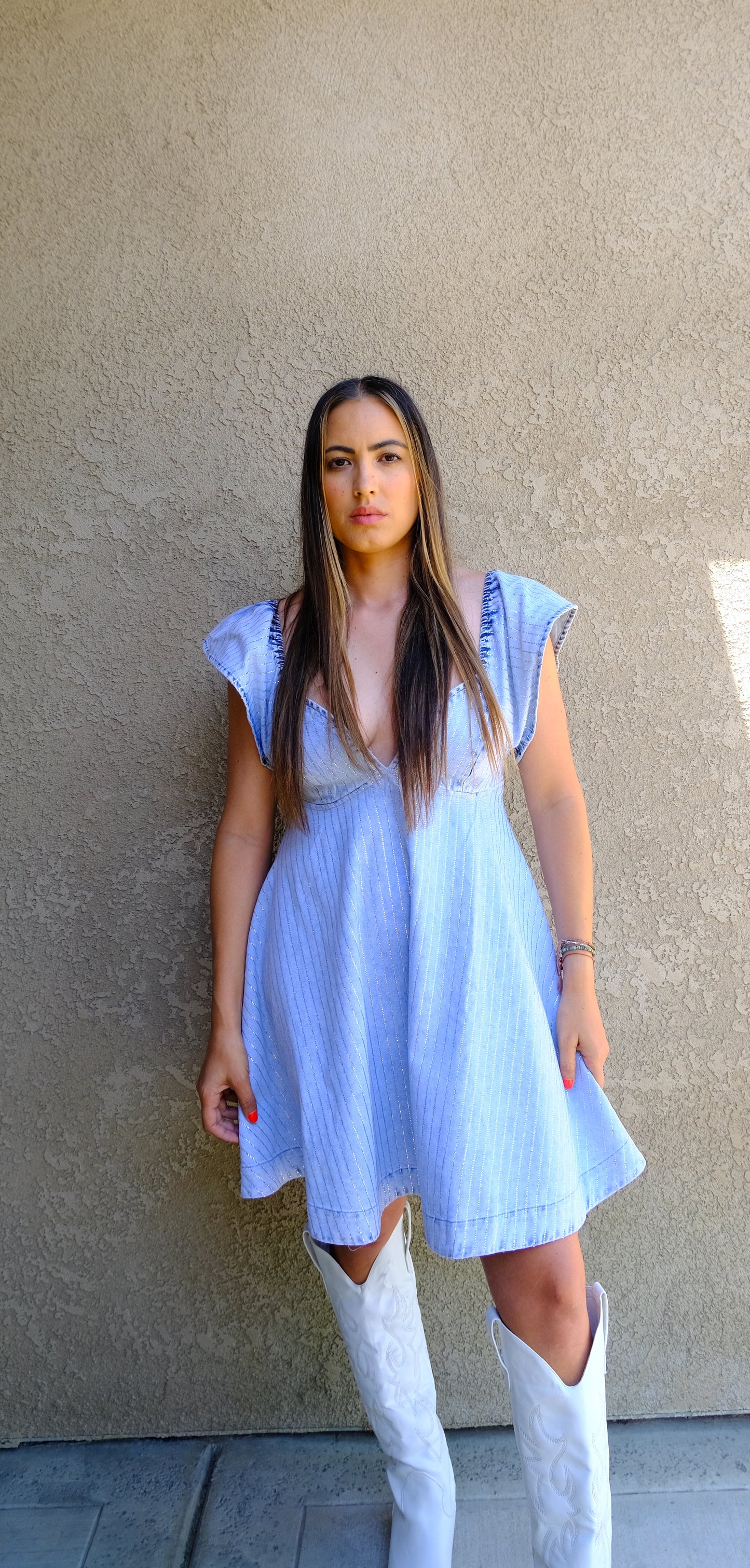 Shimmer Denim Dress