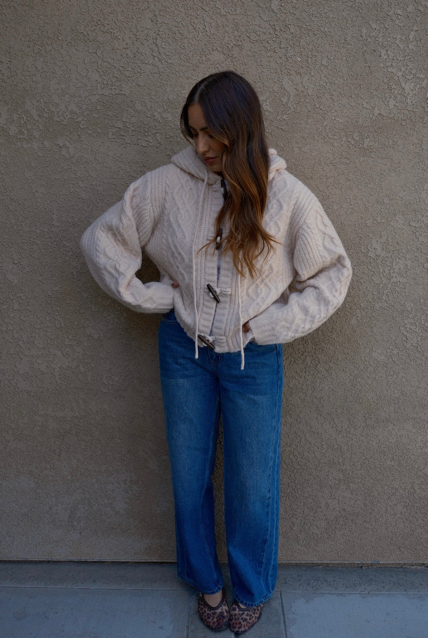 Button up Cable Knit Sweater