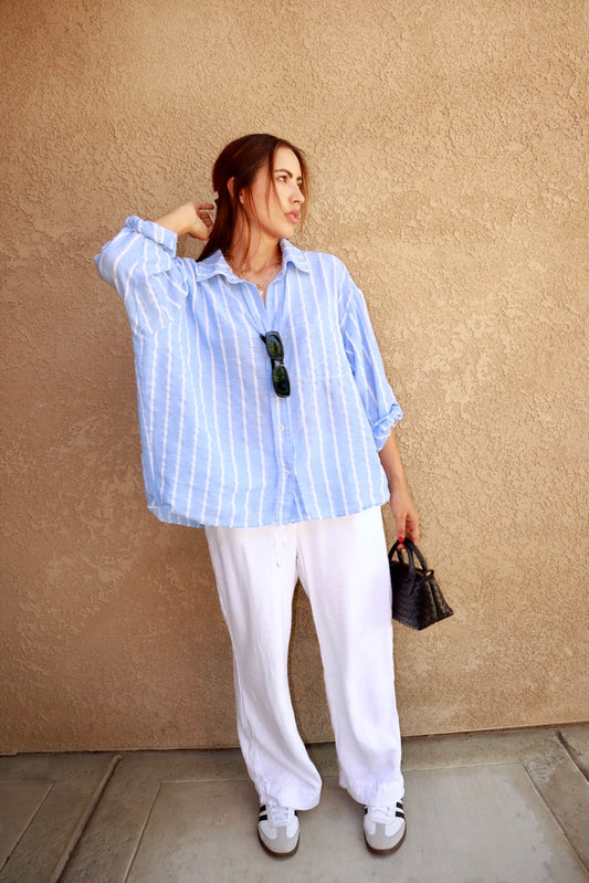 LINEN OVERSIZED BUTTON UP
