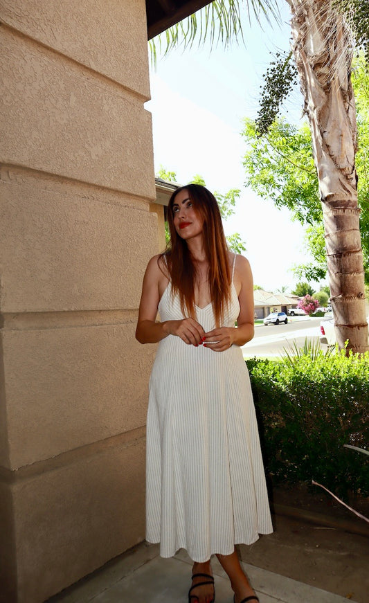 LINEN MIDI DRESS