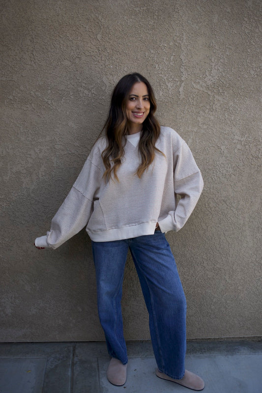 Oversized Striped Pullover