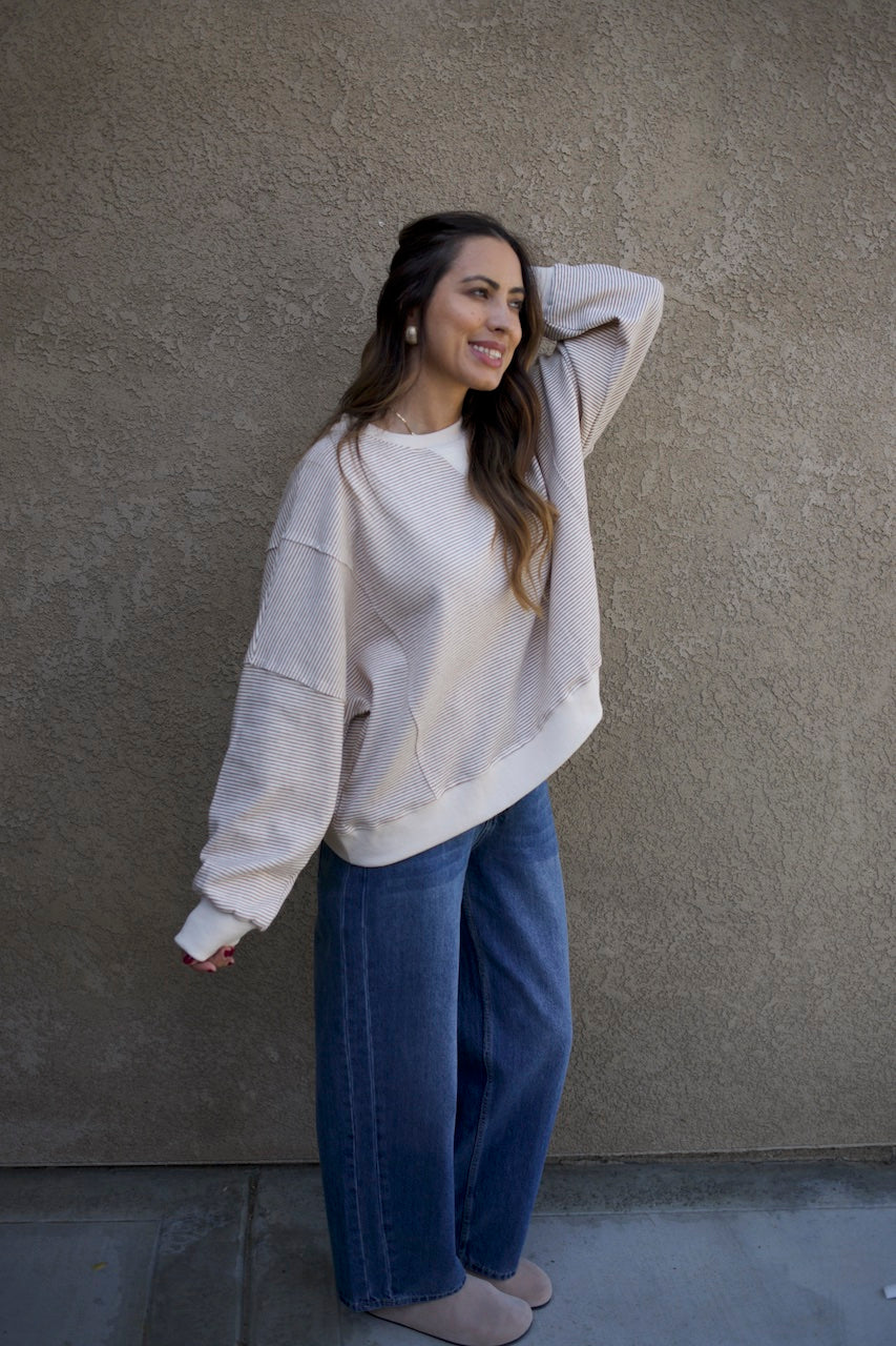 Oversized Striped Pullover