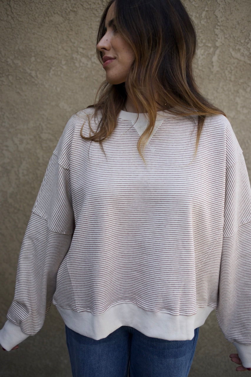 Oversized Striped Pullover