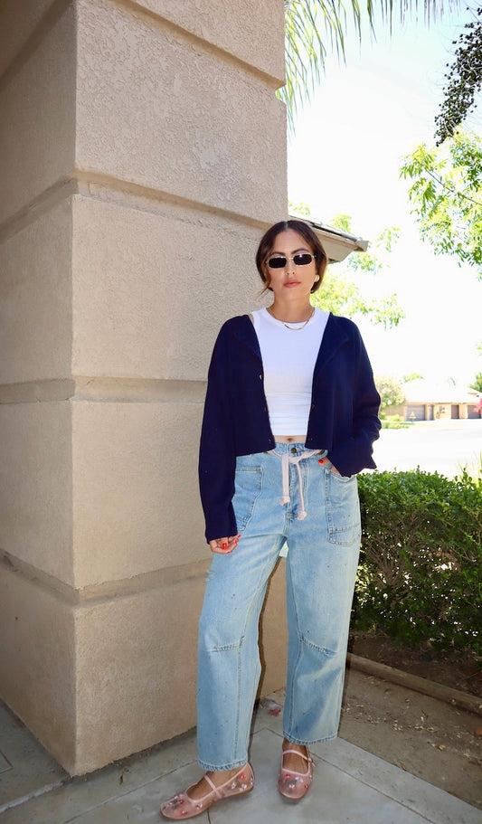 BRAIDED DENIM JEANS